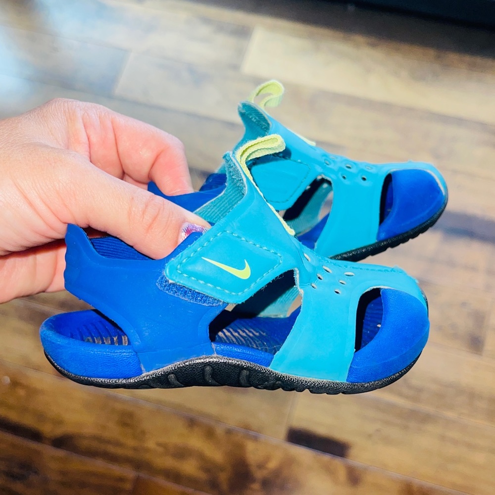 Nike Sunray Protect 2 Sandals Toddler Blue Black Closed Toe